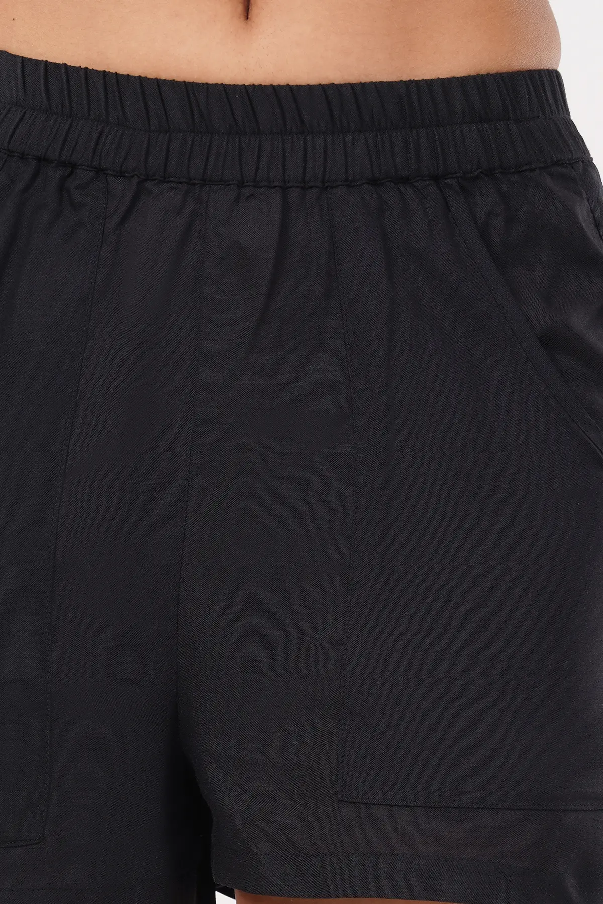 Luxury Black Cotton Knicker Shorts