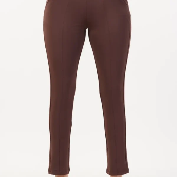 Regular Fit High Rise Trouser In Brown