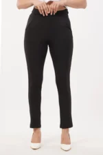 Regular Fit High Rise Trouser In Black