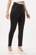 Regular Fit High Rise Trouser In Black