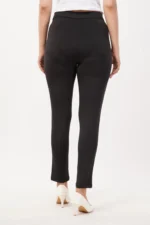 Regular Fit High Rise Trouser In Black