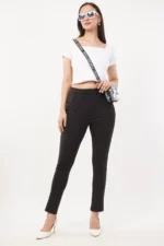 Regular Fit High Rise Trouser In Black