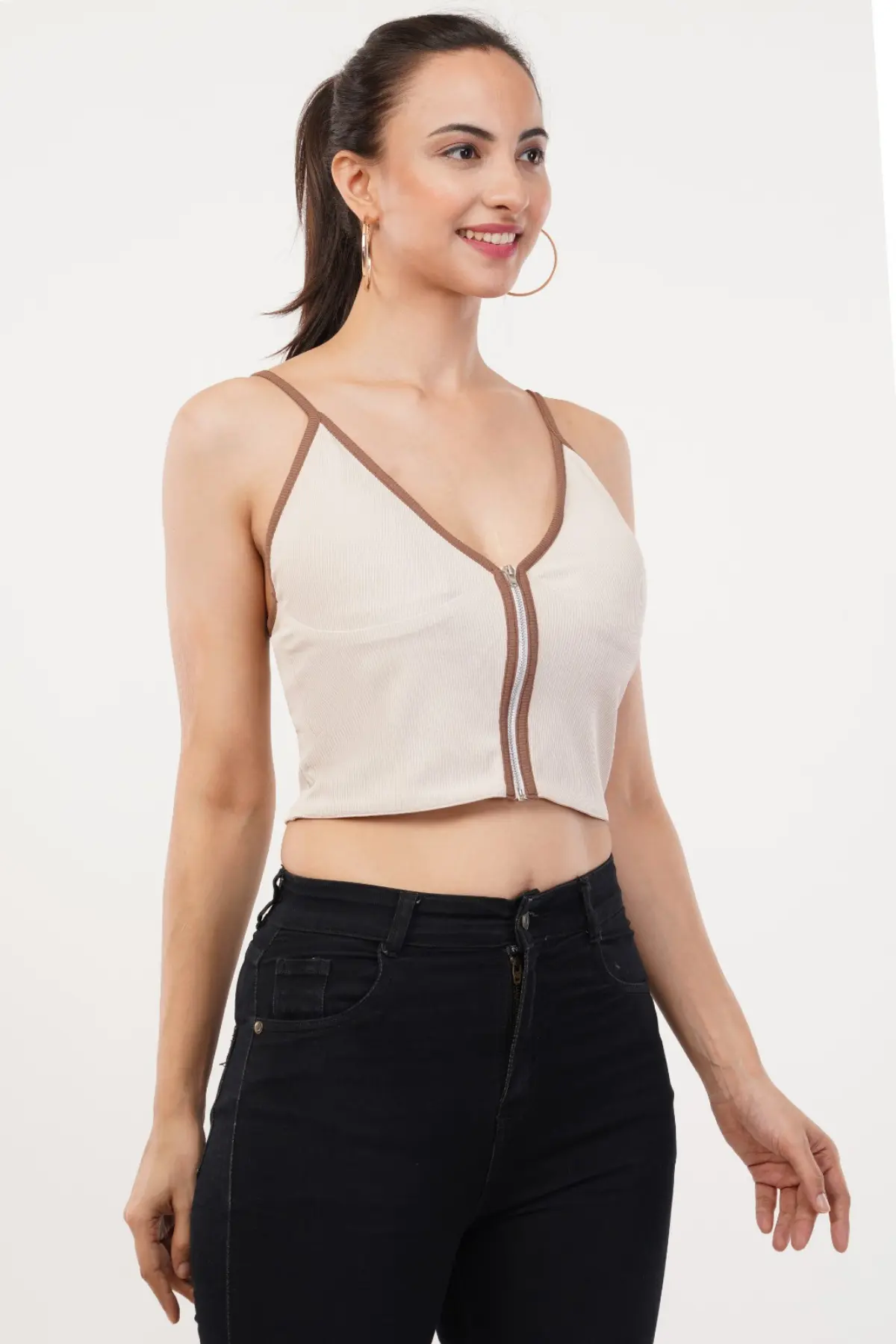 Women Contrast Halter Top