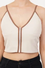 Women Contrast Halter Top